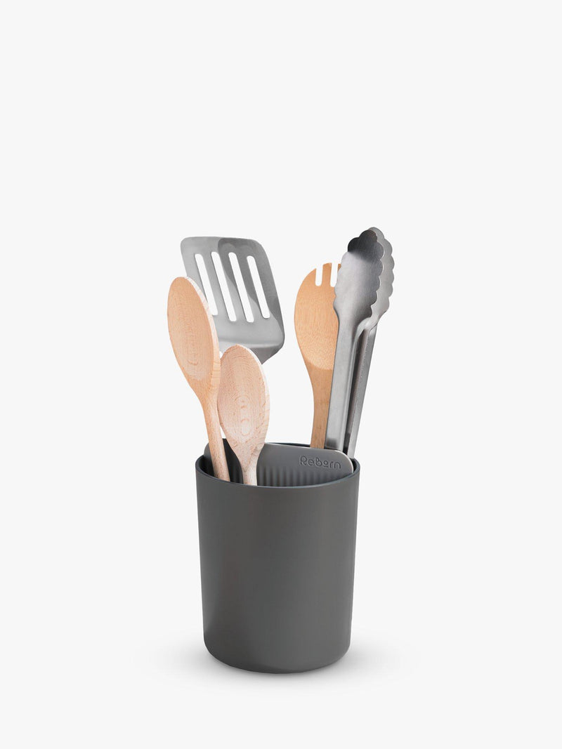 ReBorn recycled plastic utensil holder, imported from the UK