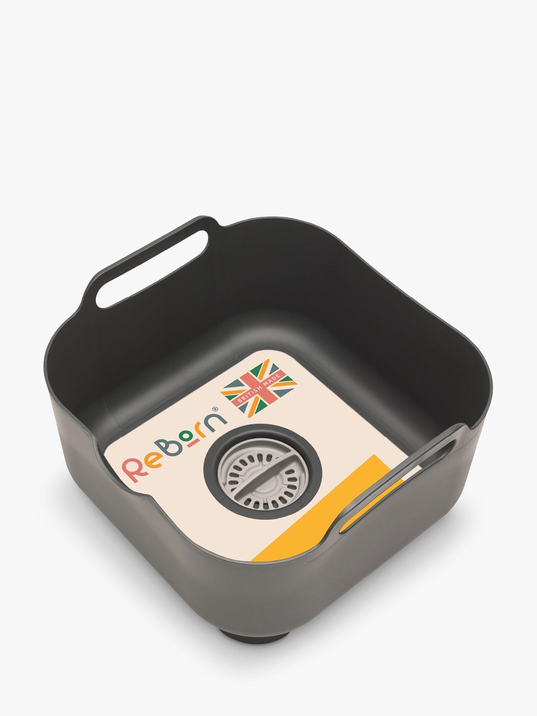 ReBorn recycled plastic washing up bowl 9L, imported from the UK