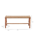 Nkuku Amhara acacia bench natural finish, imported from the UK