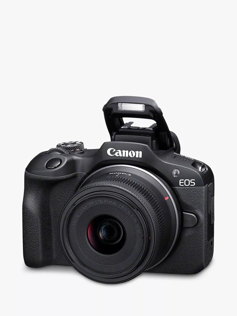 Canon EOS R100 mirrorless camera with 18-45mm zoom lens black - British product