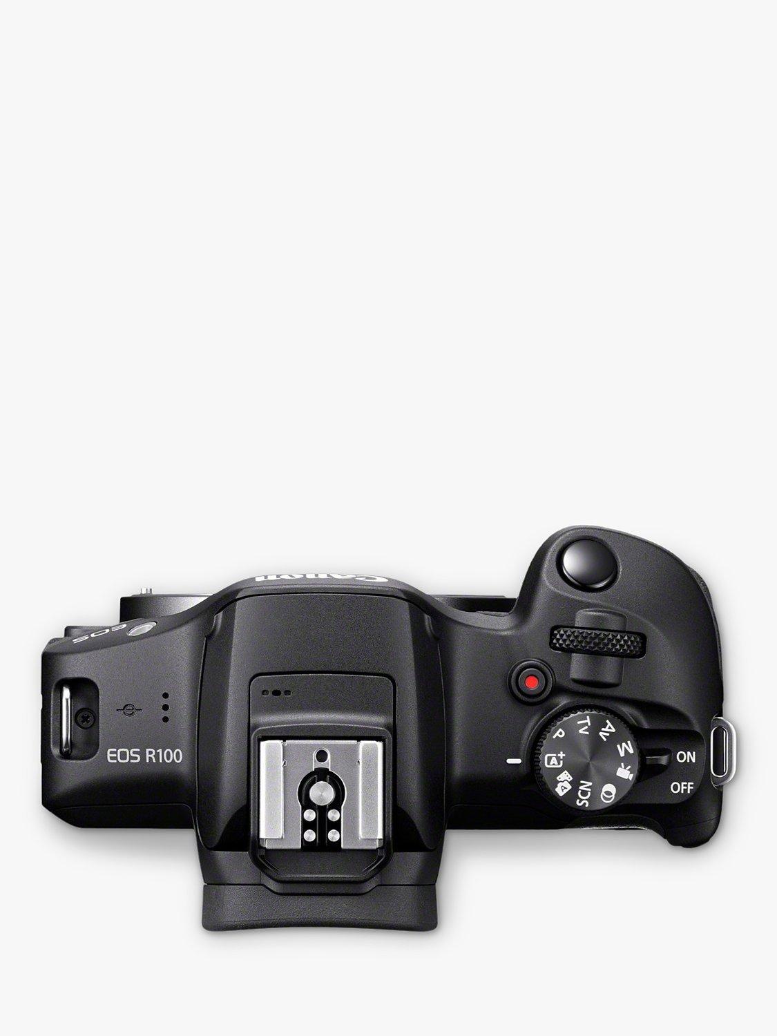 Canon EOS R100 mirrorless camera with 18-45mm zoom lens black - British product