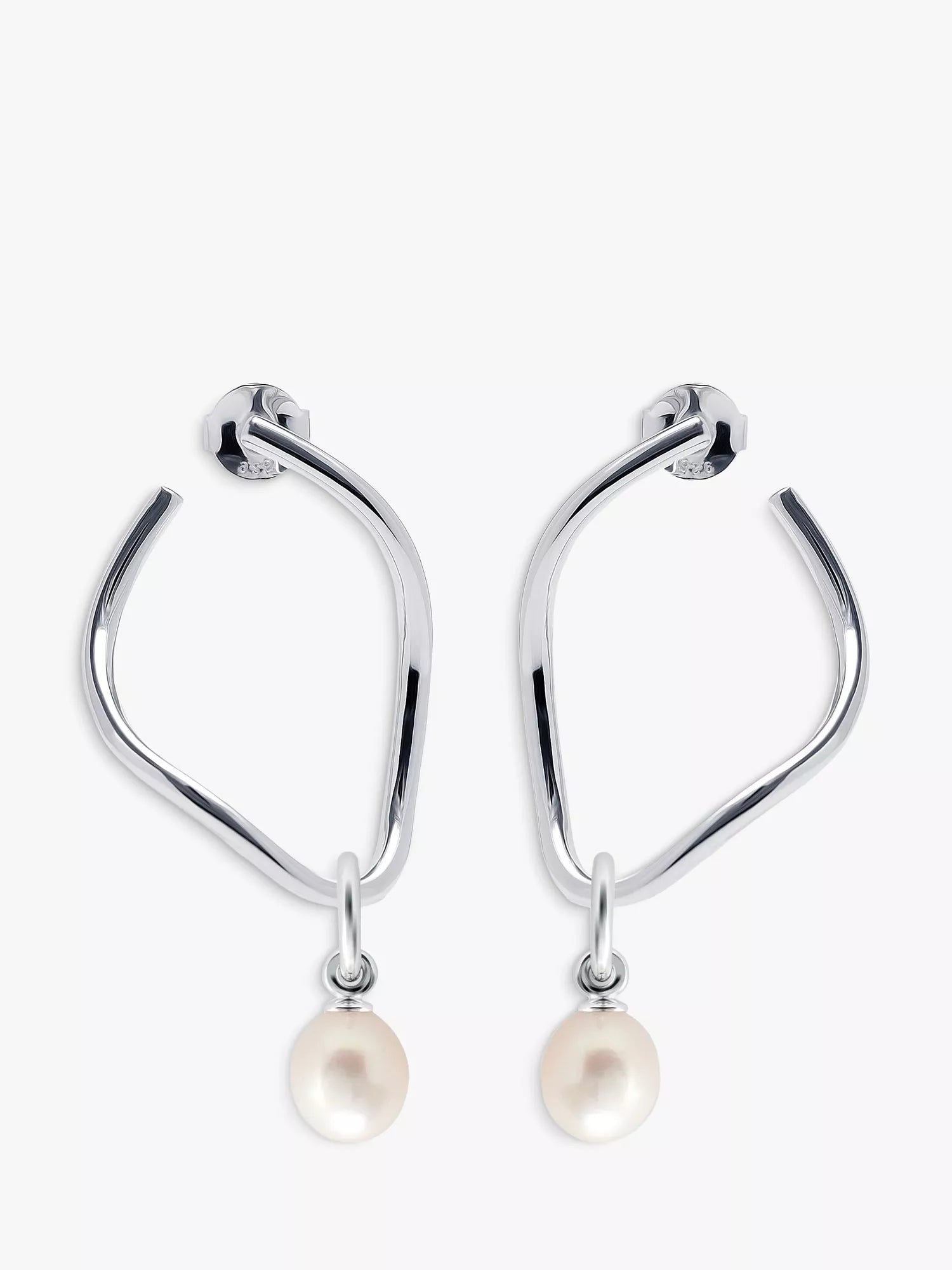 Recognised Freedom Swirl Freshwater Pearl Drop Earrings
