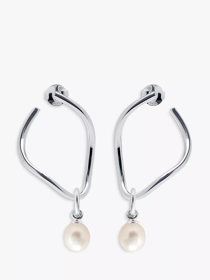 Recognised Freedom Swirl Freshwater Pearl Drop Earrings