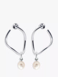 Recognised Freedom Swirl Freshwater Pearl Drop Earrings