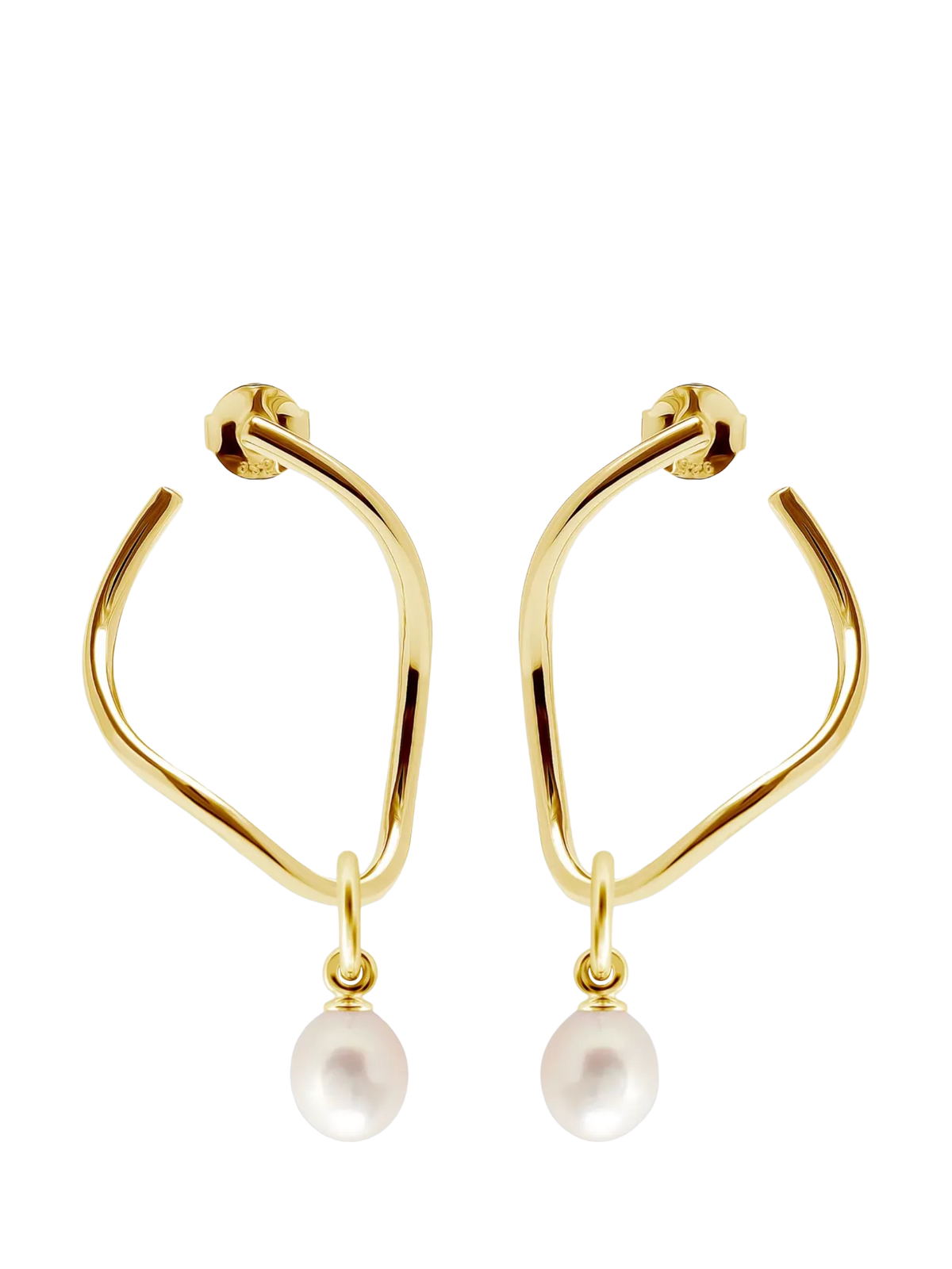 Recognised pearl drop earrings sterling silver, UK version