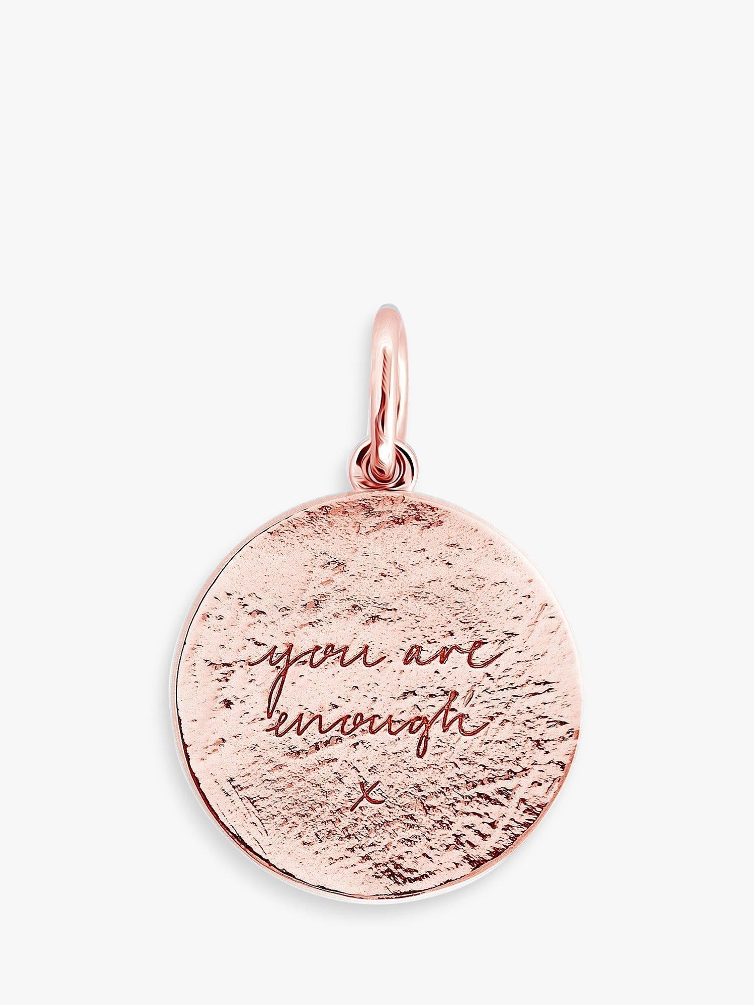 Erkannter Du bist genug Popon-Anhänger Halskette Sterlingsilber Roségold (britische Marke)