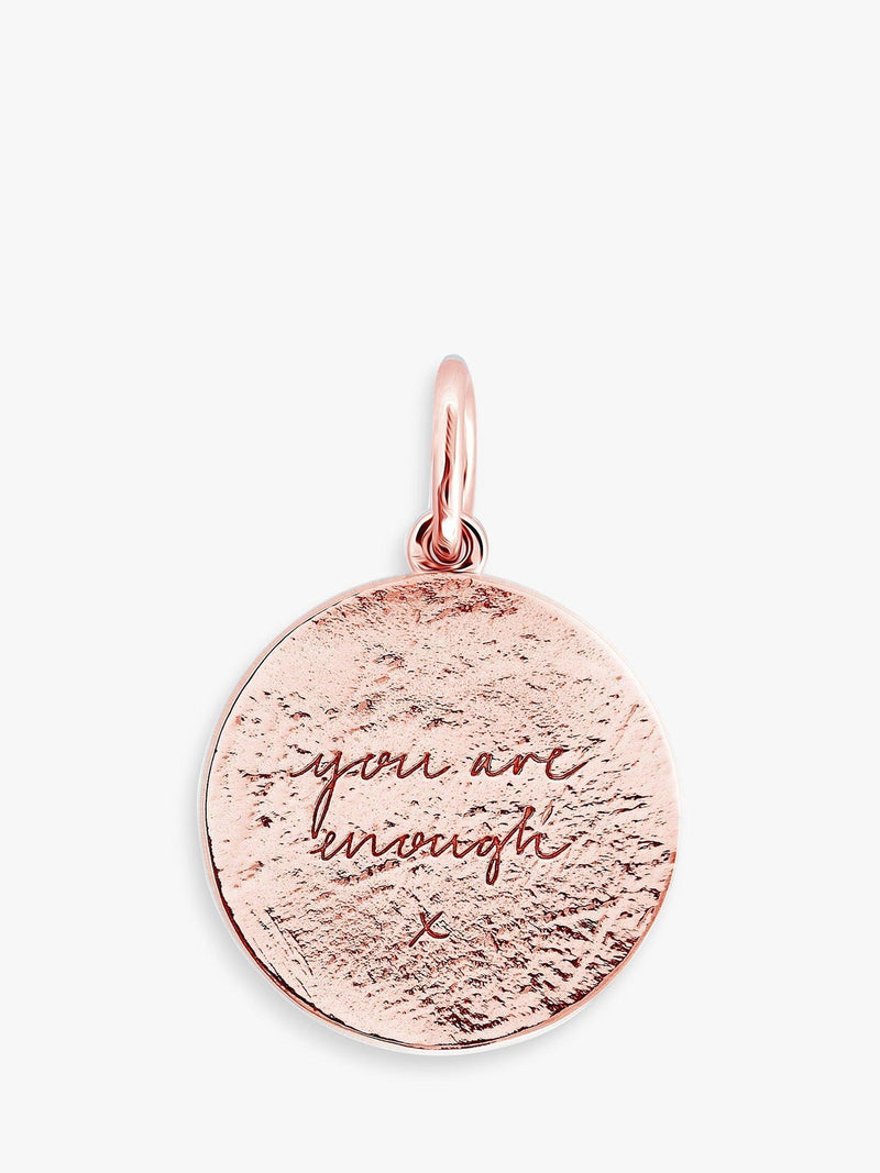 Erkannter Du bist genug Popon-Anhänger Halskette Sterlingsilber Roségold (britische Marke)