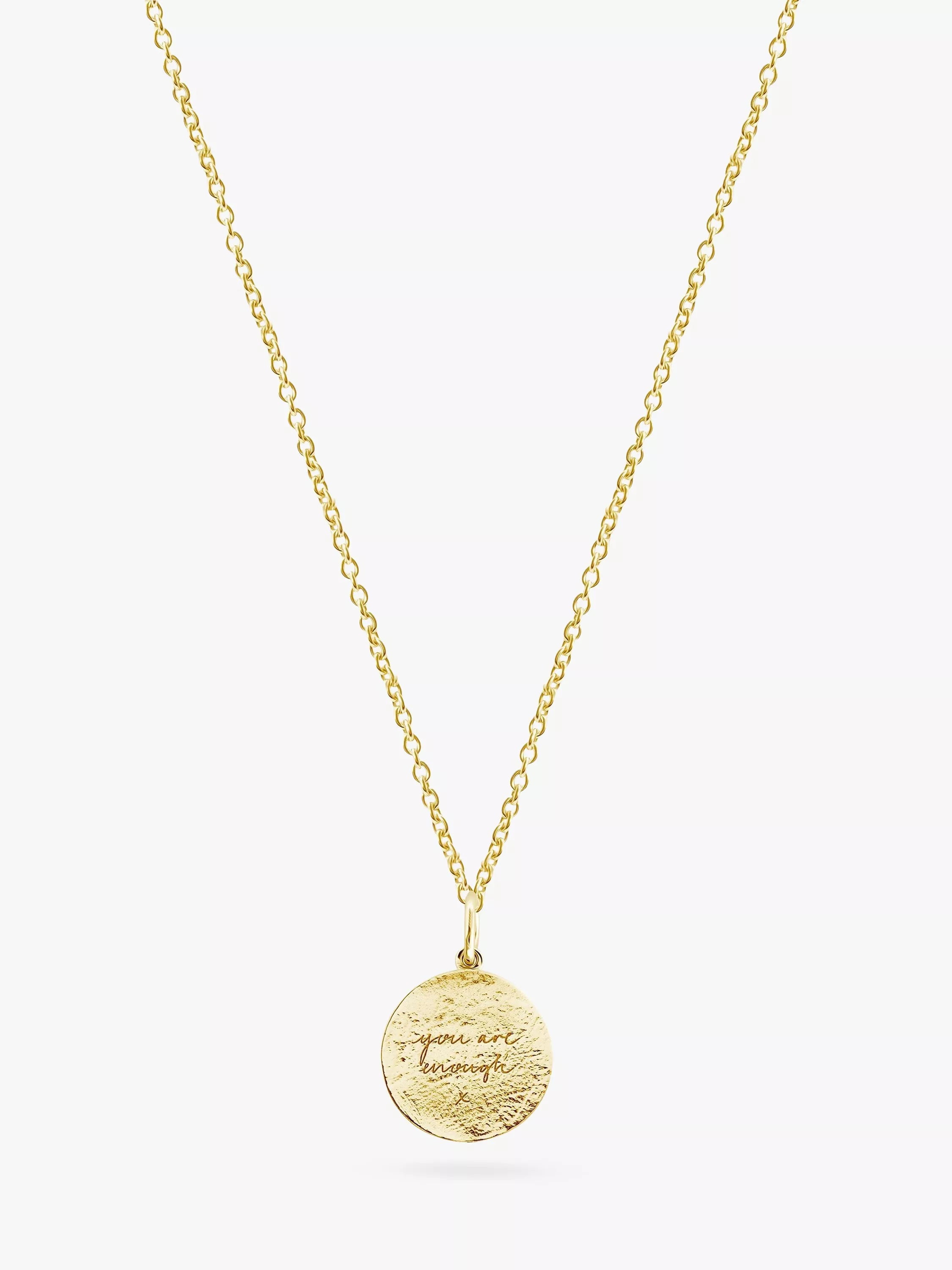 Erkannter Du bist genug Popon-Anhänger Halskette Sterlingsilber Roségold (britische Marke)