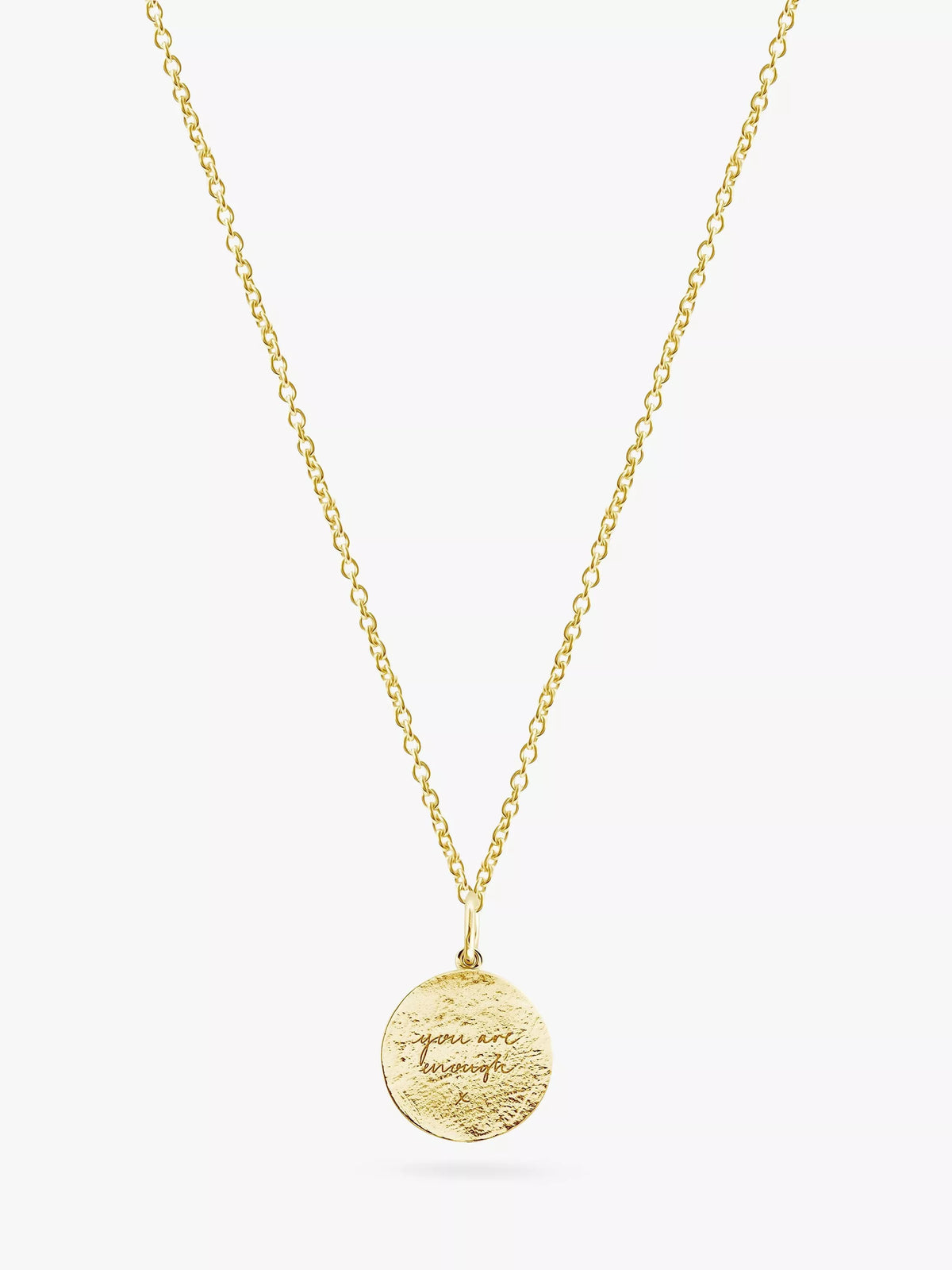 Erkannter Du bist genug Popon-Anhänger Halskette Sterlingsilber Roségold (britische Marke)