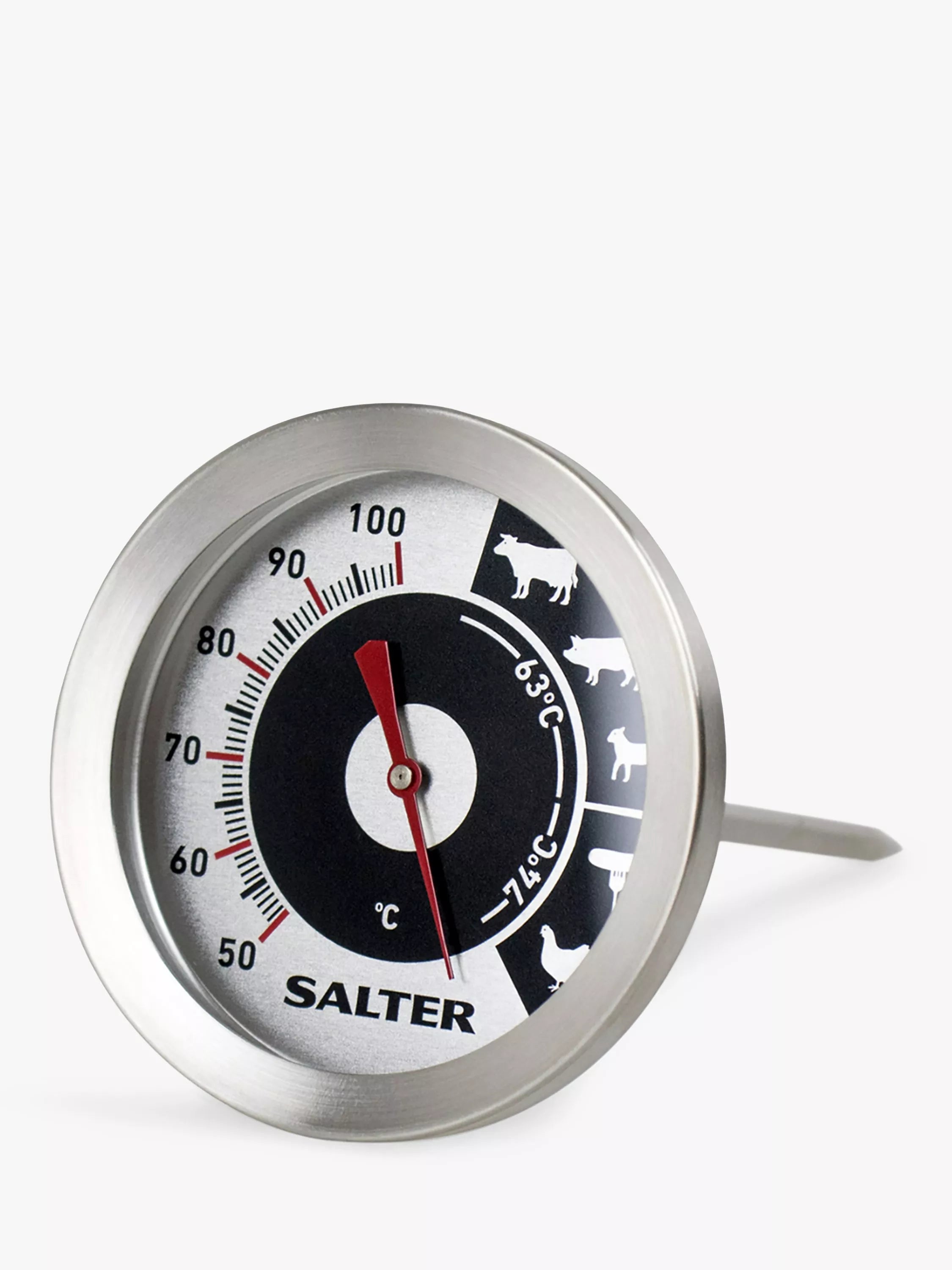 Salter analogue meat thermometer stainless steel glass lens (British brand)
