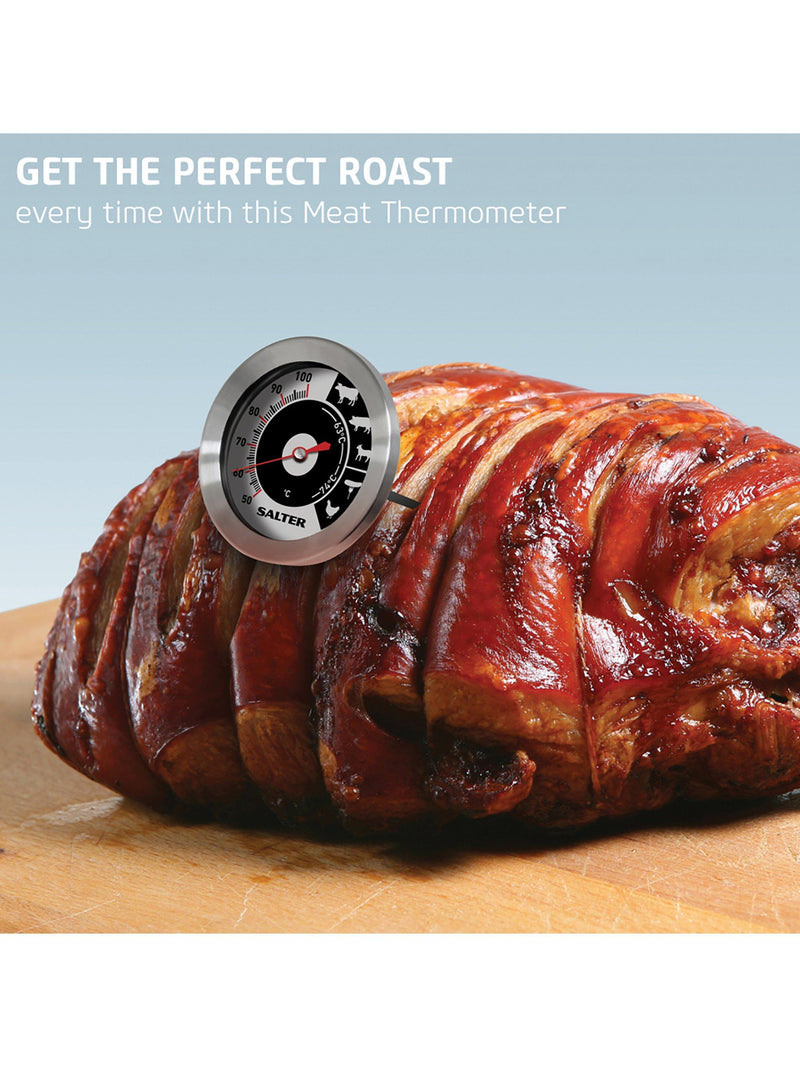 Salter analogue meat thermometer stainless steel glass lens (British brand)