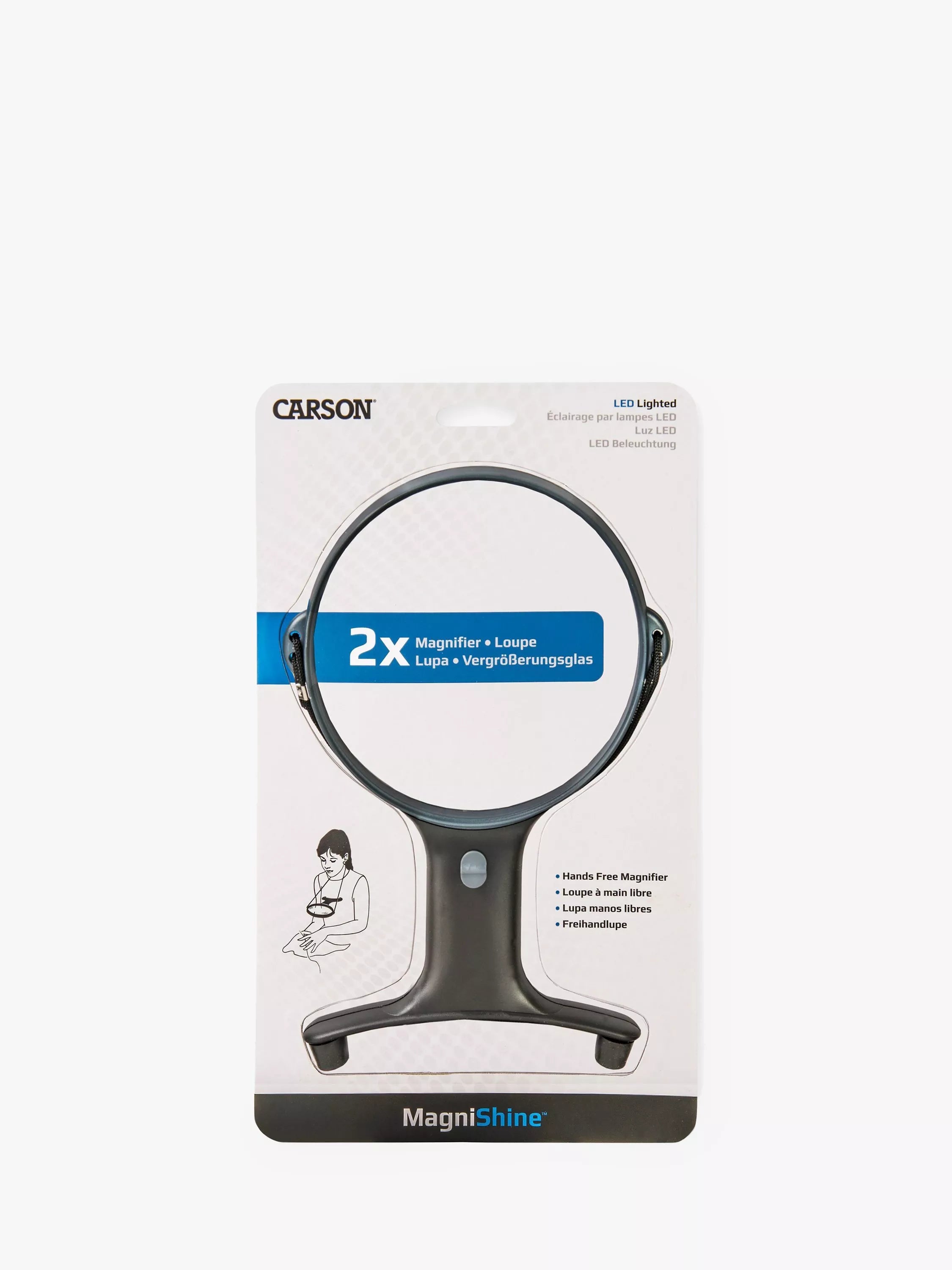 Carson Magnishine 2x magnifying lens with LED light, UK version