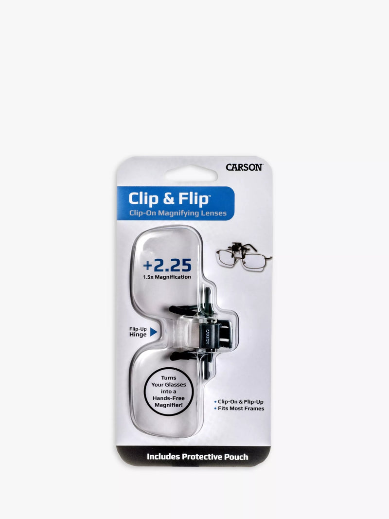 Carson Clip & Flip magnifying lenses 1.5x, imported from the UK