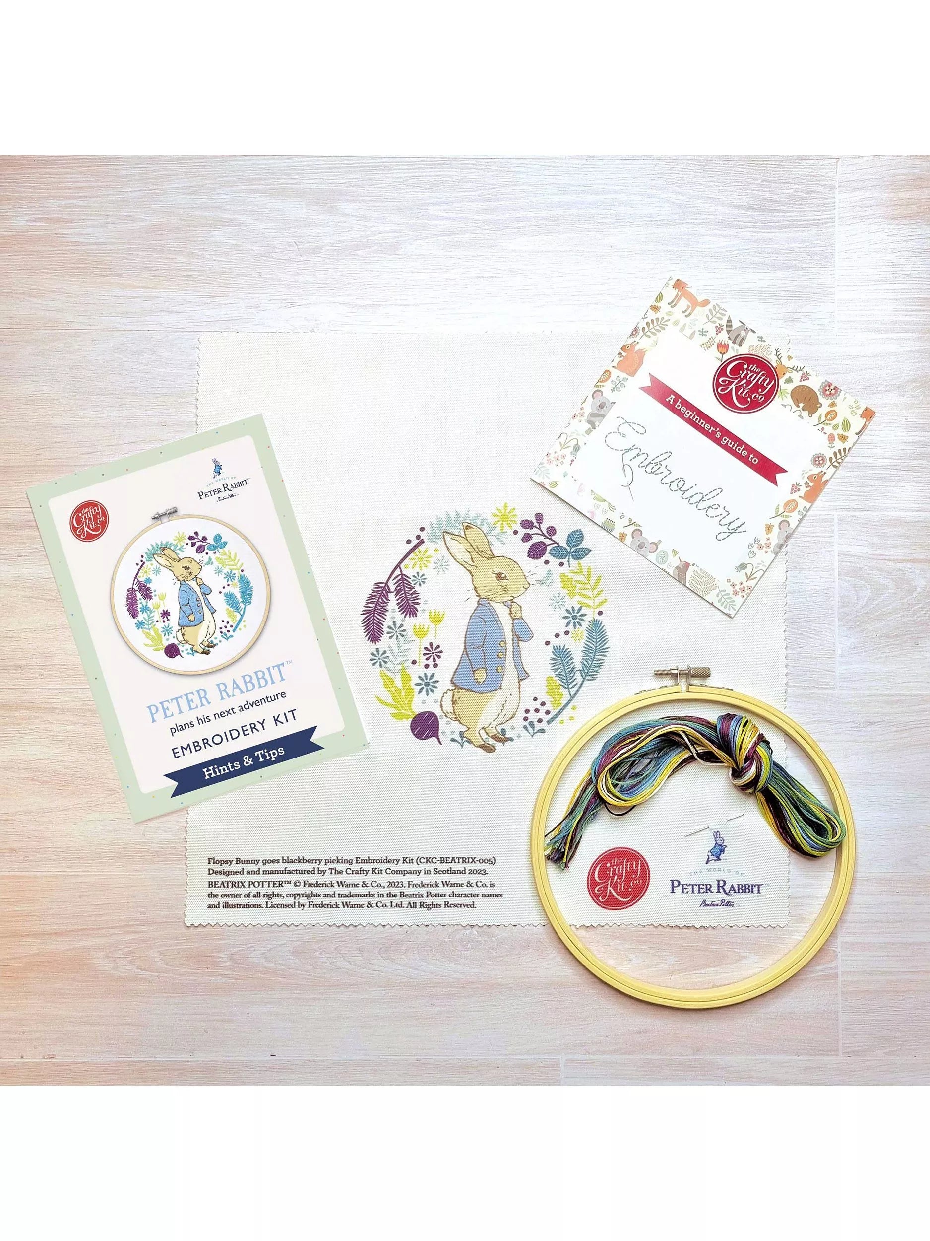 The Crafty Kit Company Peter Rabbit embroidery kit, UK version