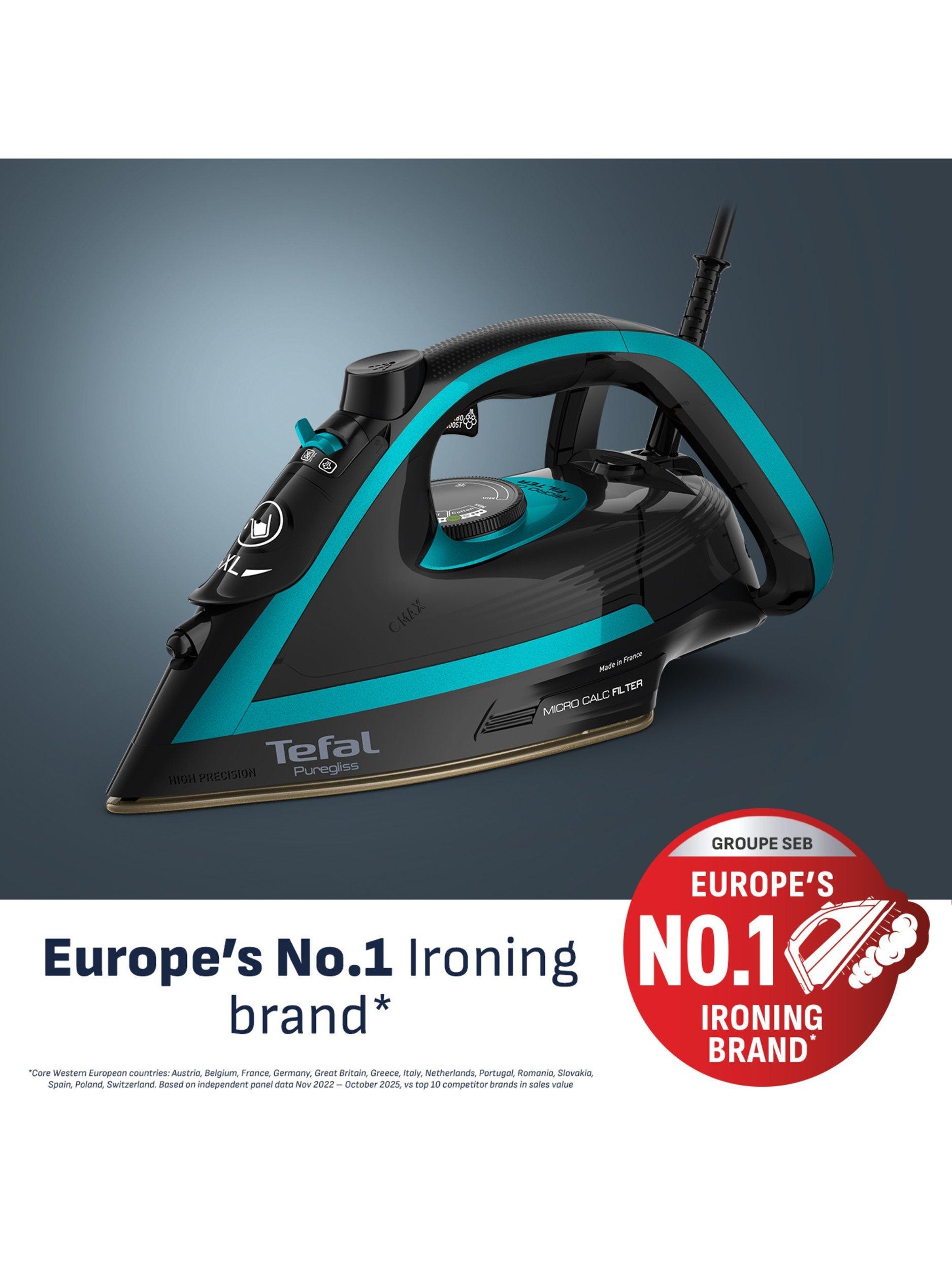 Tefal Puregliss FV8066 Dampfbügeleisen schwarz und blau, UK-Version