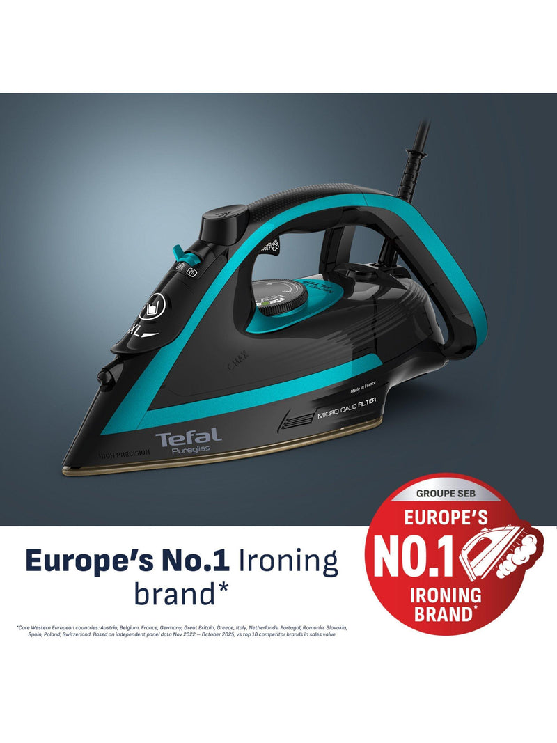 Tefal Puregliss FV8066 Dampfbügeleisen schwarz und blau, UK-Version