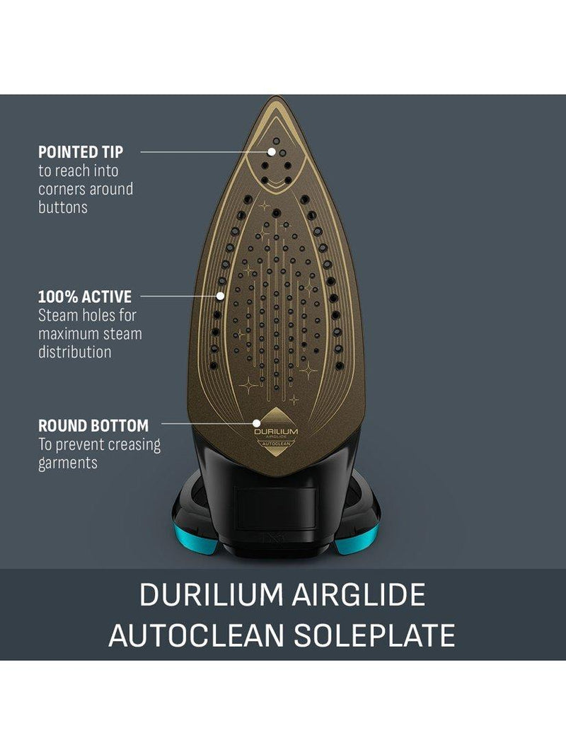 Tefal Puregliss FV8066 Dampfbügeleisen schwarz und blau, UK-Version