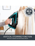Tefal Puregliss FV8066 steam iron black and blue, UK version