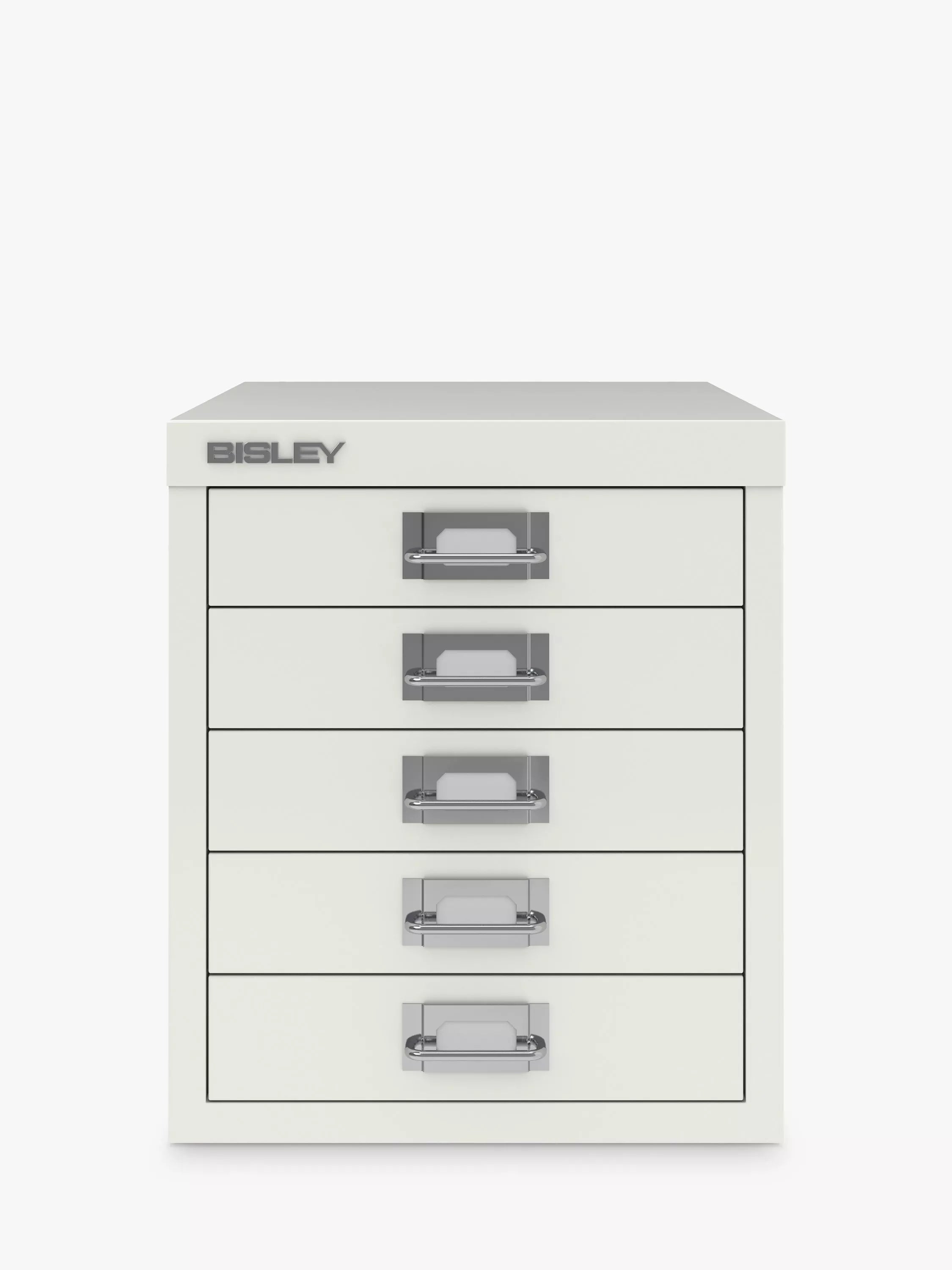 Bisley MultiDrawer 5 Drawer A4 Filing Cabinet, Chalk