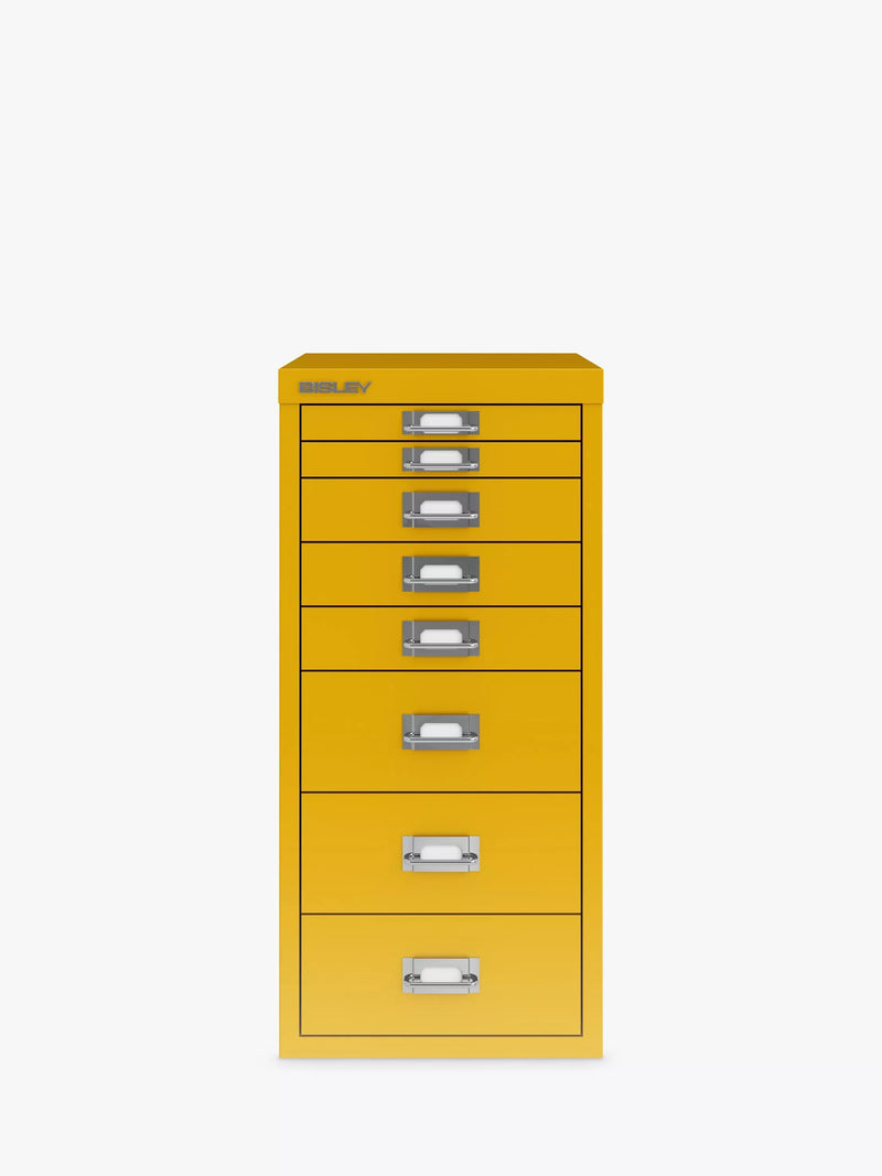 Bisley MultiDrawer 8 Drawer A4 Filing Cabinet, Sunflower Yellow