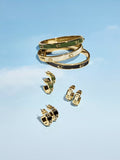 Coach enamel hoop earrings gold tone H1.5cm, imported from the UK
