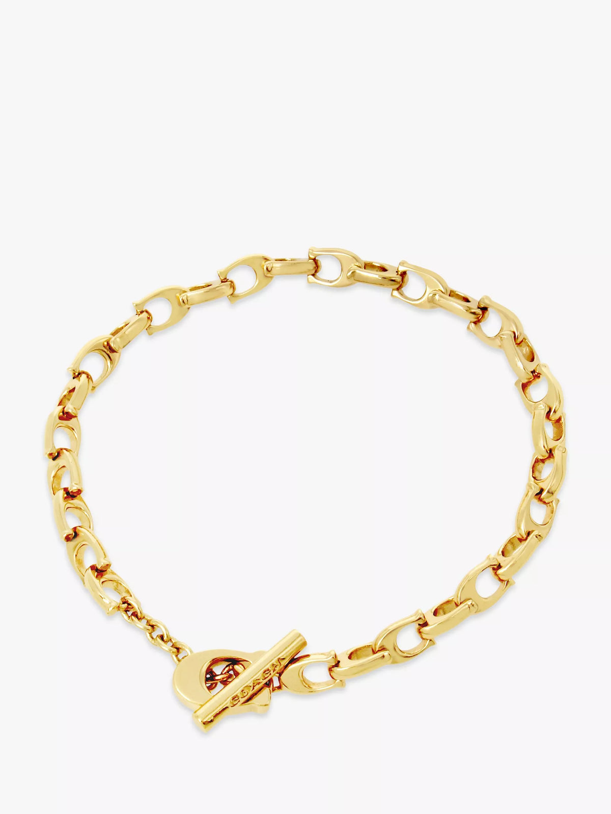 Coach gold chain bracelet with C-link design, UK version