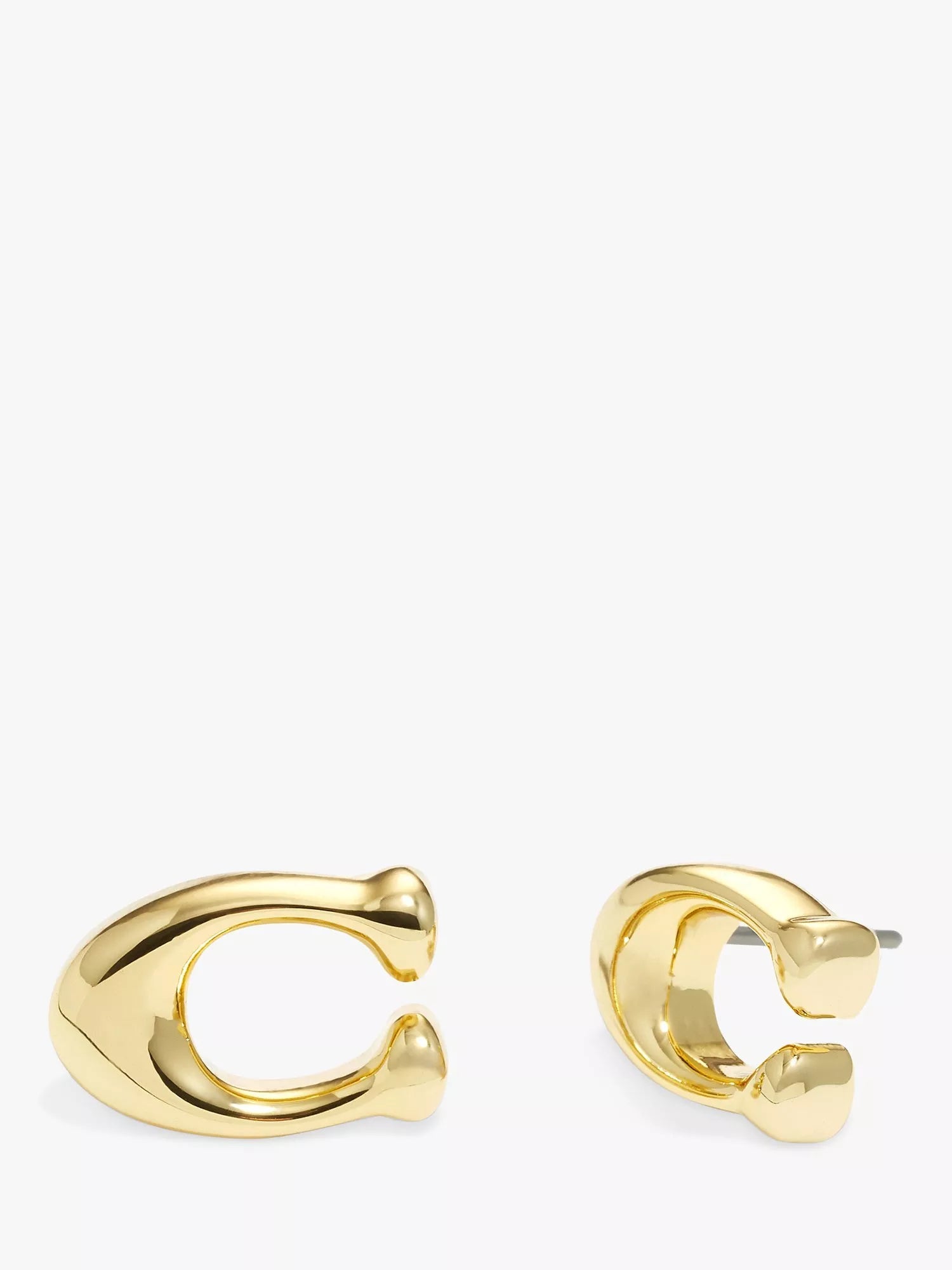 Coach gold C stud earrings 10x8mm - British product
