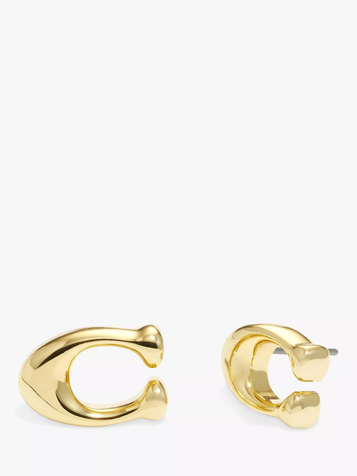 Coach gold C stud earrings 10x8mm - British product