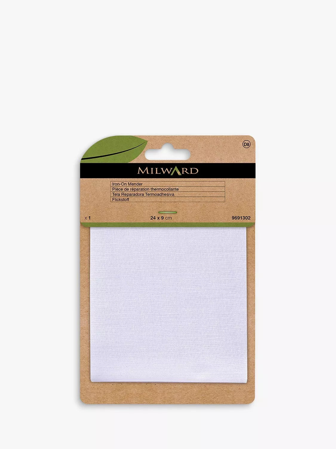 Milward iron on mending tape white 24x9cm (British brand)