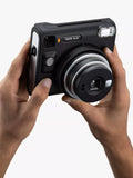Fujifilm square instant camera with selfie mode and flash in black - British product