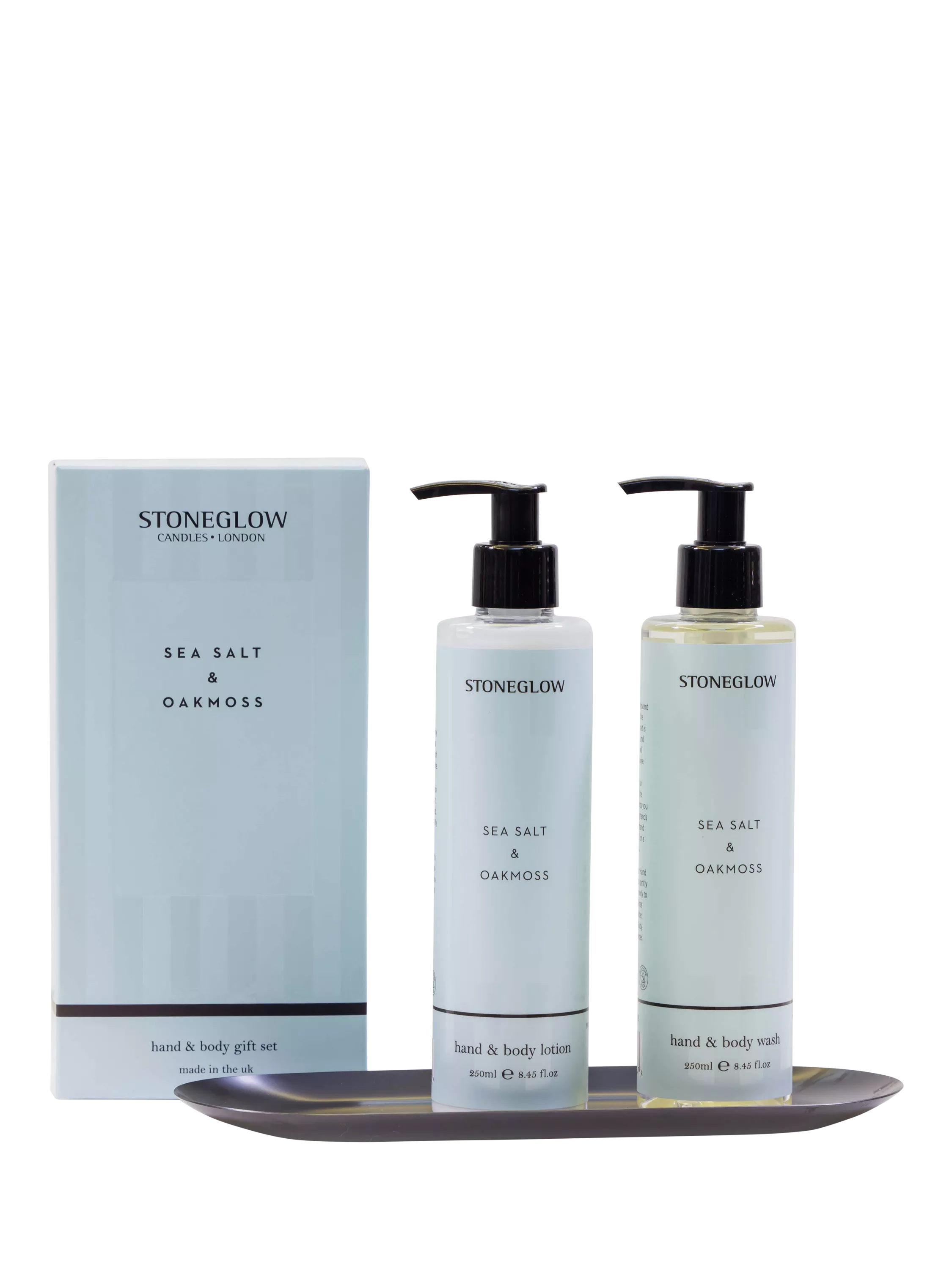Stoneglow sea salt and oakmoss bath and body gift set (British brand)