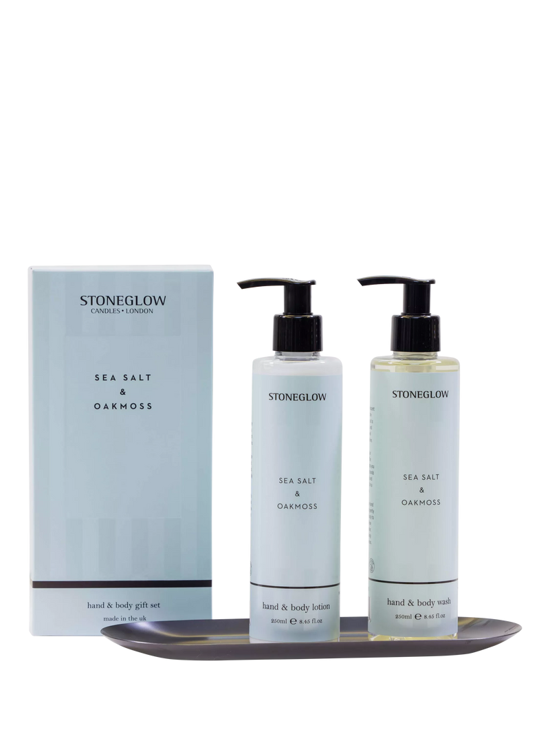 Stoneglow sea salt and oakmoss bath and body gift set (British brand)