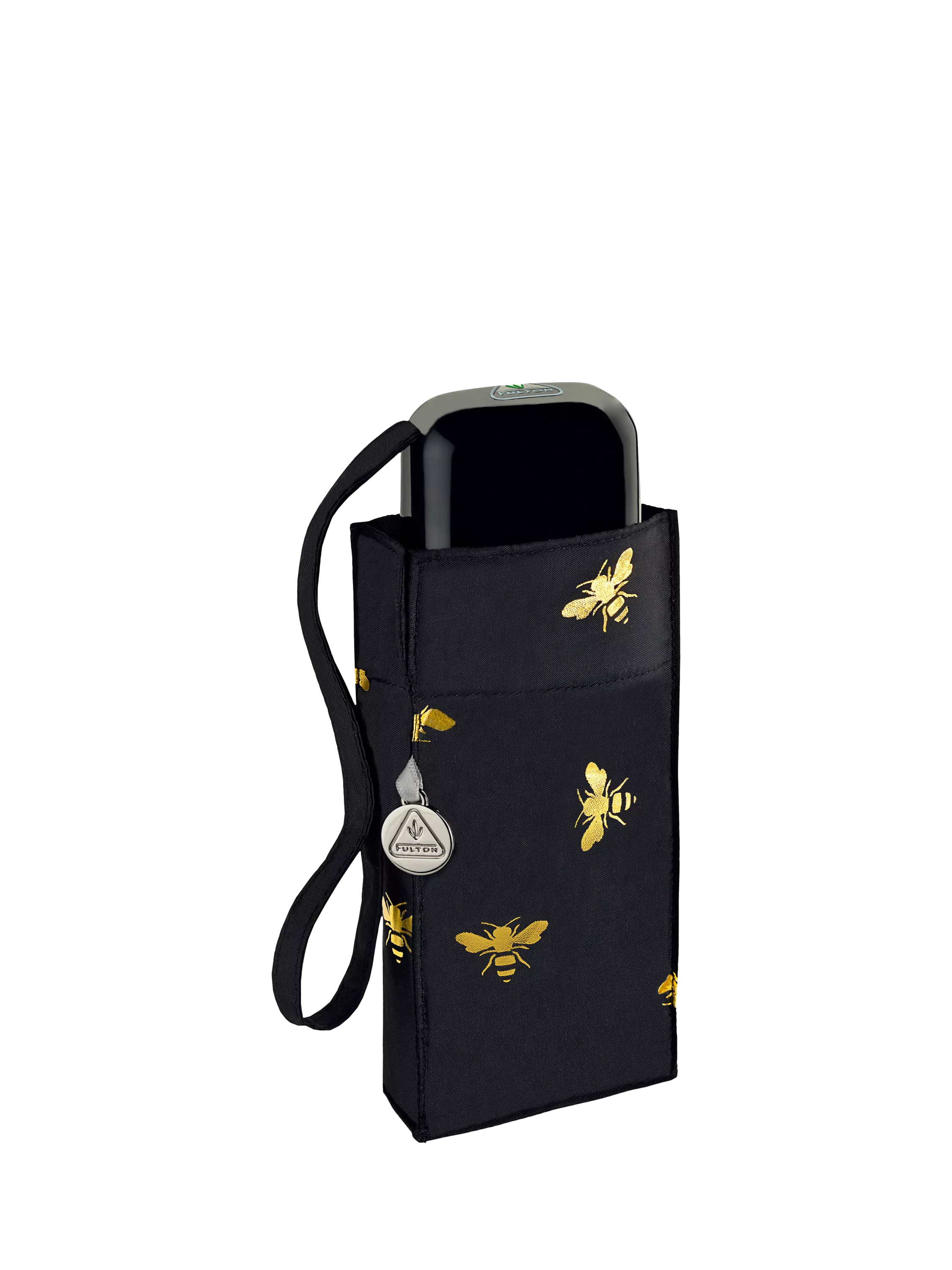 Fulton compact umbrella Golden Bees black multi, imported from the UK