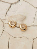 Astrid & Miyu gold dome hoop earrings 3cm diameter - British product