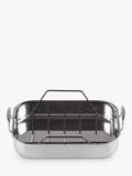Le Creuset stainless steel roaster with non-stick rack, 35cm, UK version