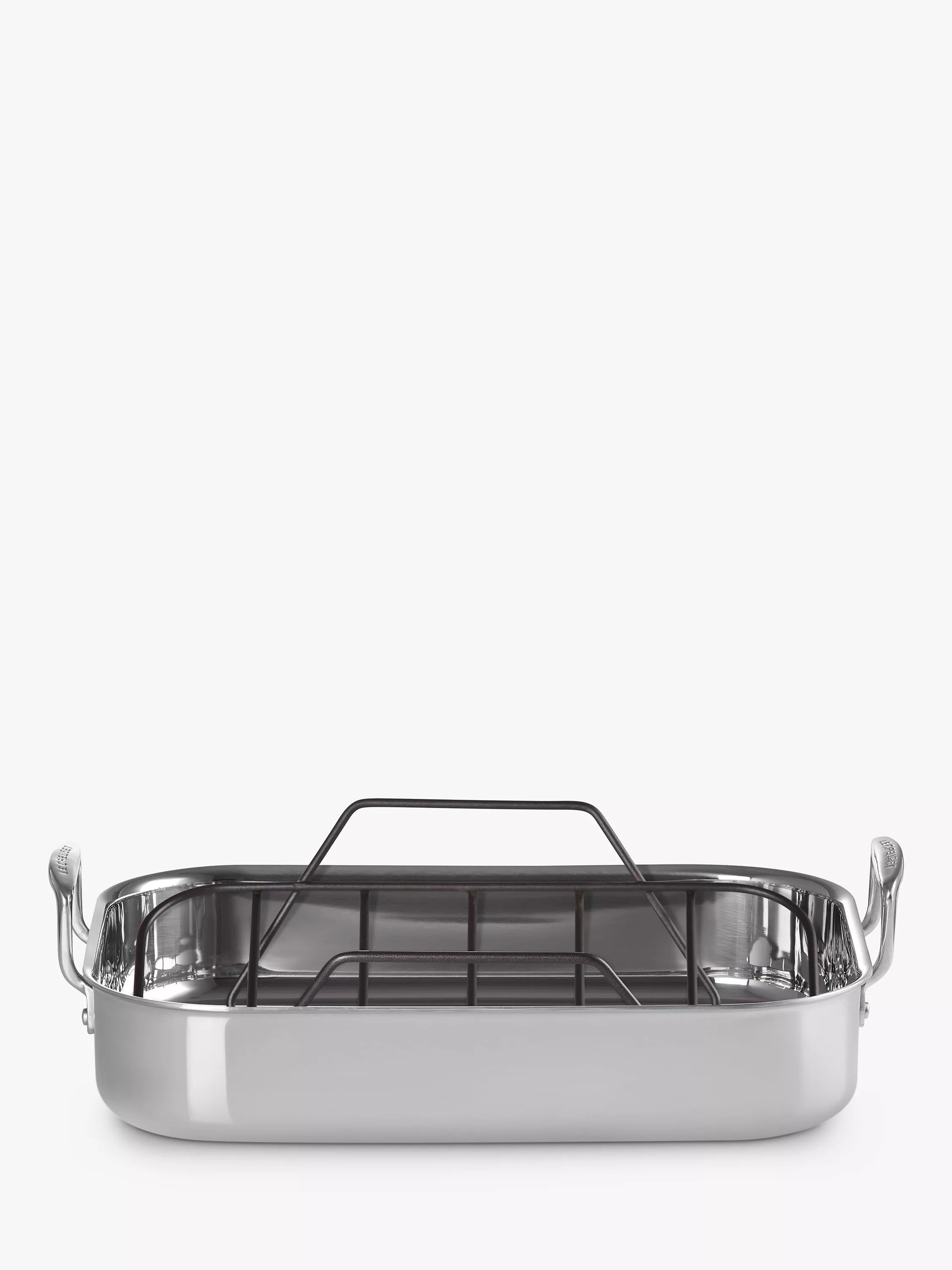 Le Creuset stainless steel roaster with non-stick rack, 35cm, UK version