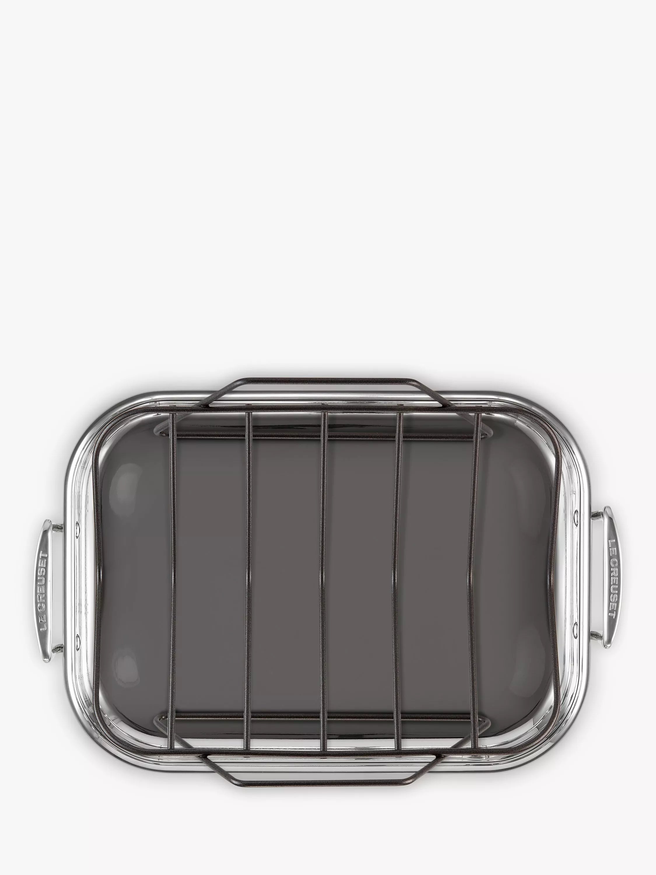 Le Creuset stainless steel roaster with non-stick rack, 35cm, UK version