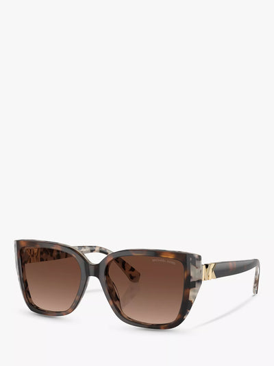 John Lewis Michael Kors Women's Acadia Polarised D-Frame Sunglasses, Dark Cream Tortoise Brown Gradient- Buy online at McGrocer