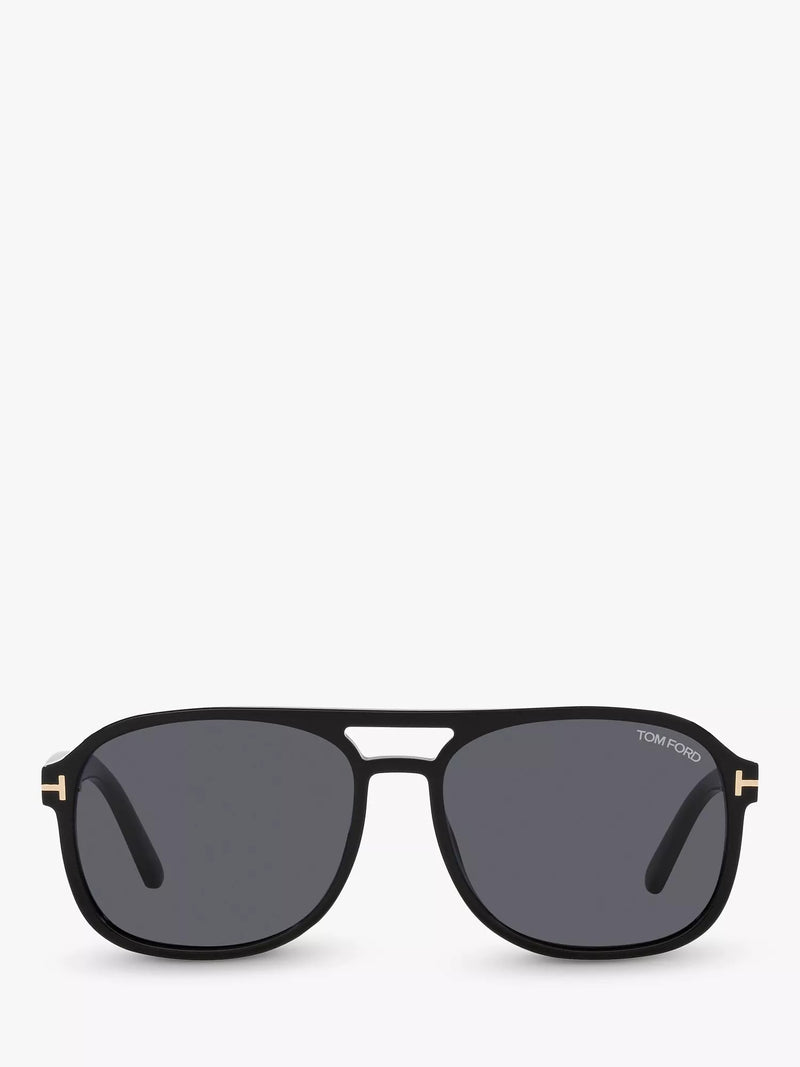 TOM FORD Rosco square sunglasses shiny black grey (British brand)