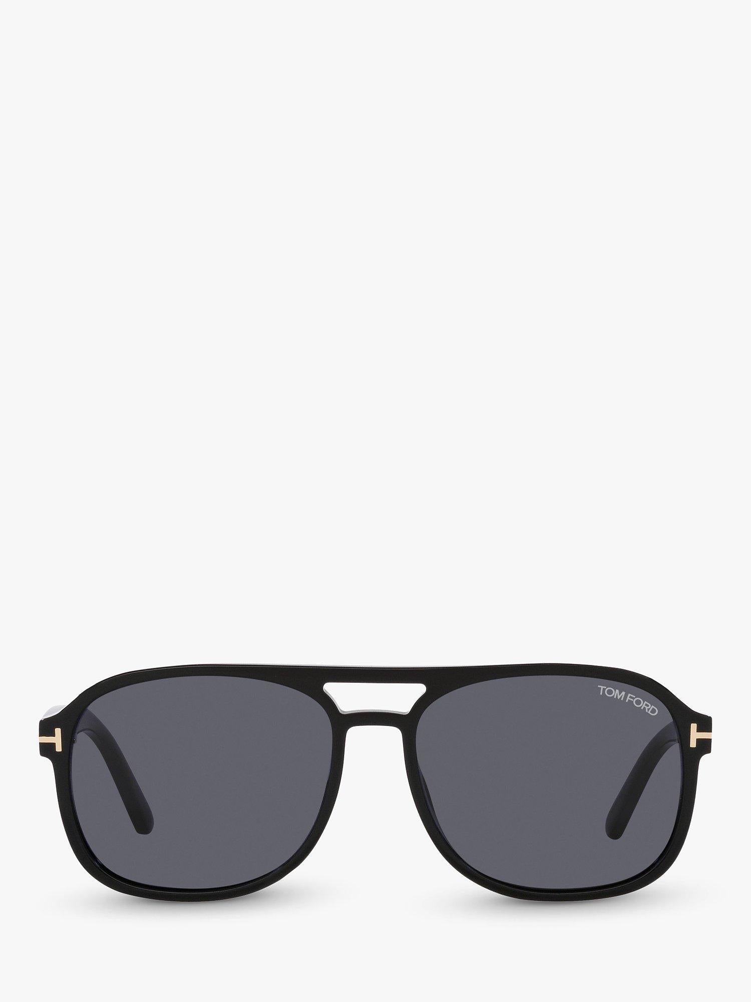 TOM FORD Rosco square sunglasses shiny black grey (British brand)