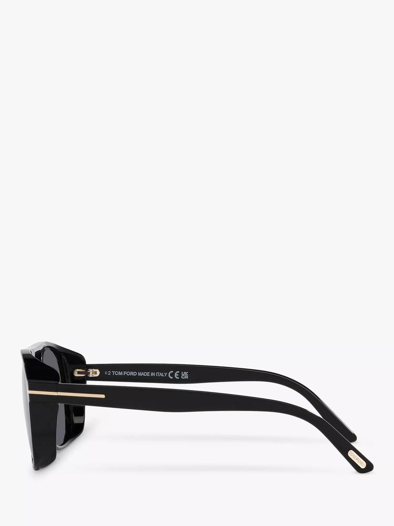 TOM FORD Rosco square sunglasses shiny black grey (British brand)