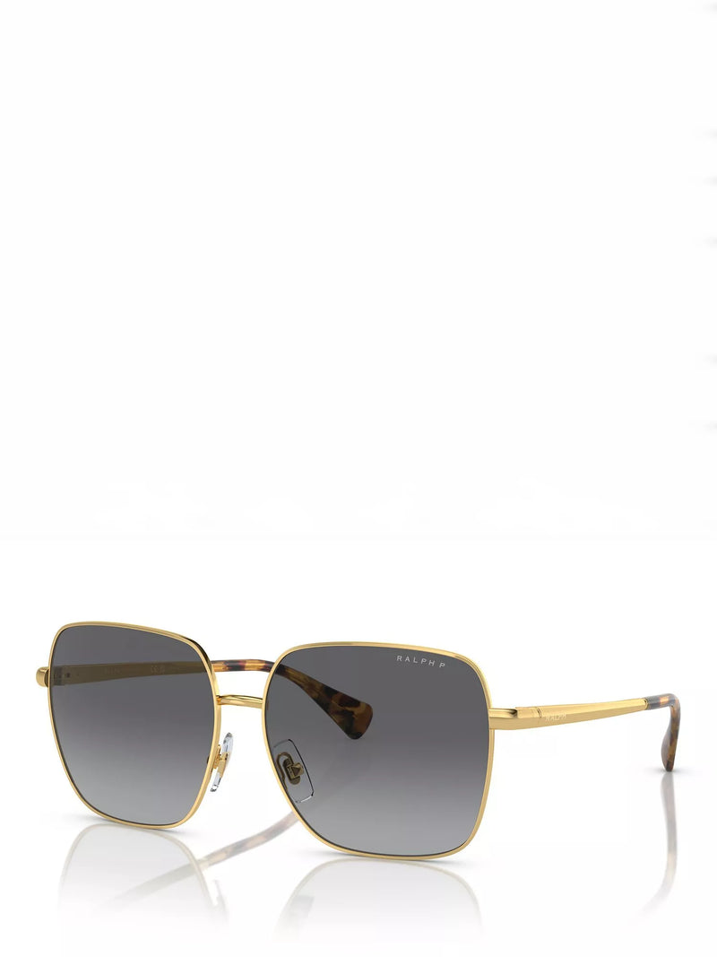 Ralph Lauren square sunglasses shiny gold metal frame - British product