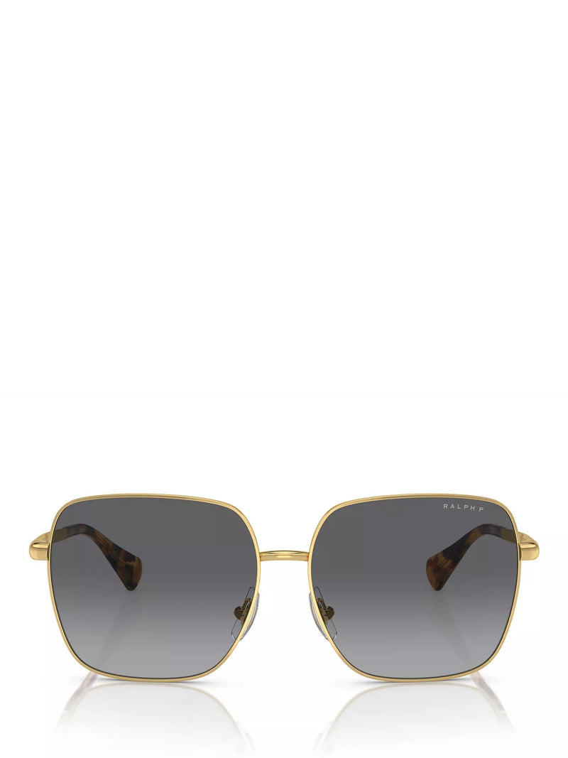 Ralph Lauren square sunglasses shiny gold metal frame - British product