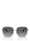 Ralph Lauren square sunglasses shiny gold metal frame - British product