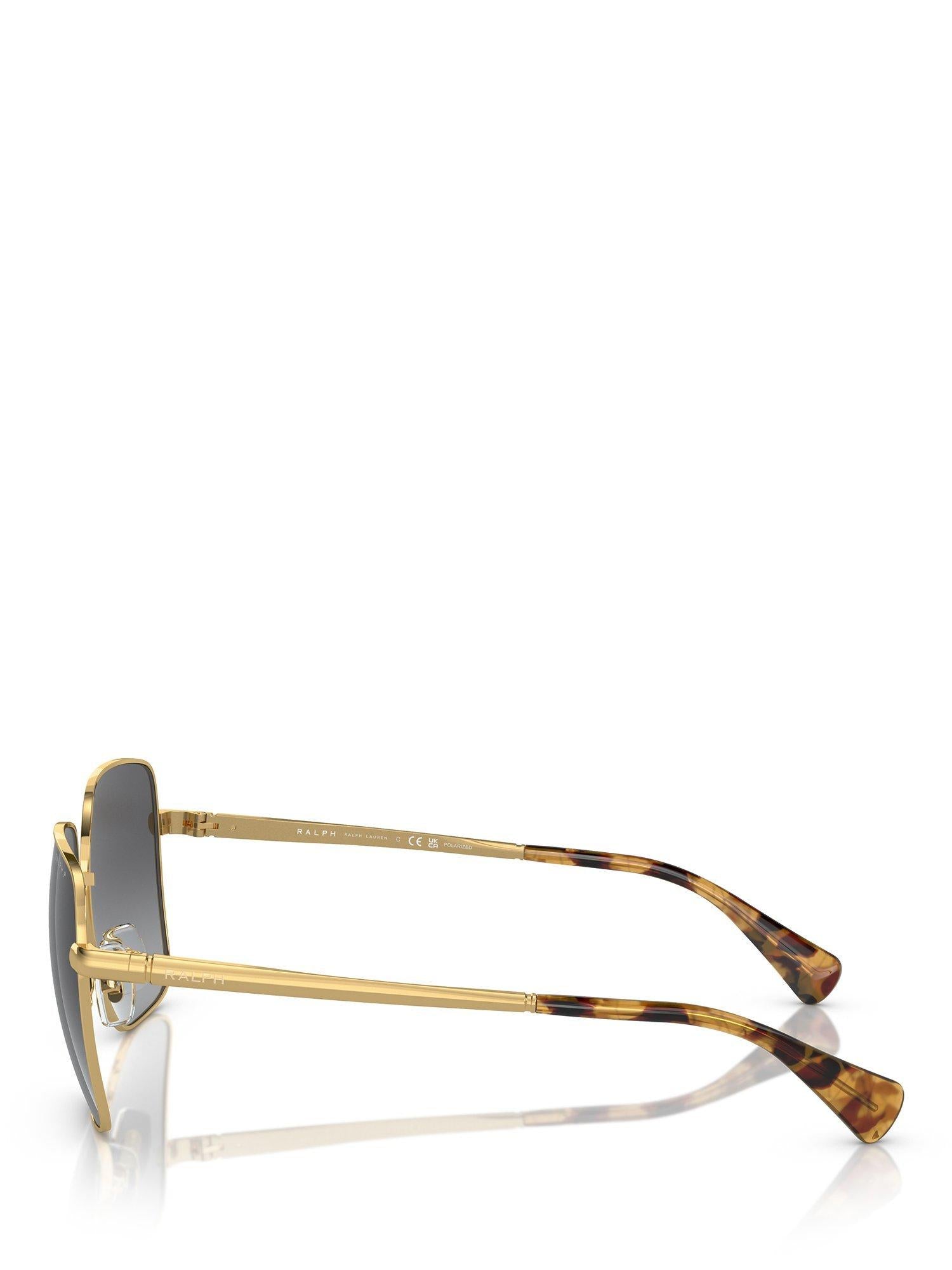 Ralph Lauren square sunglasses shiny gold metal frame - British product