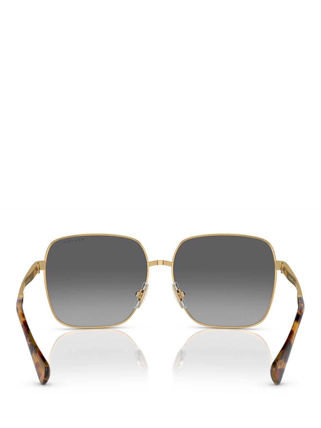 Ralph Lauren square sunglasses shiny gold metal frame - British product