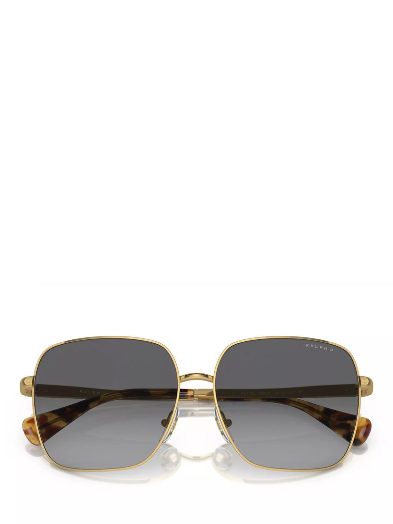 Ralph Lauren square sunglasses shiny gold metal frame - British product