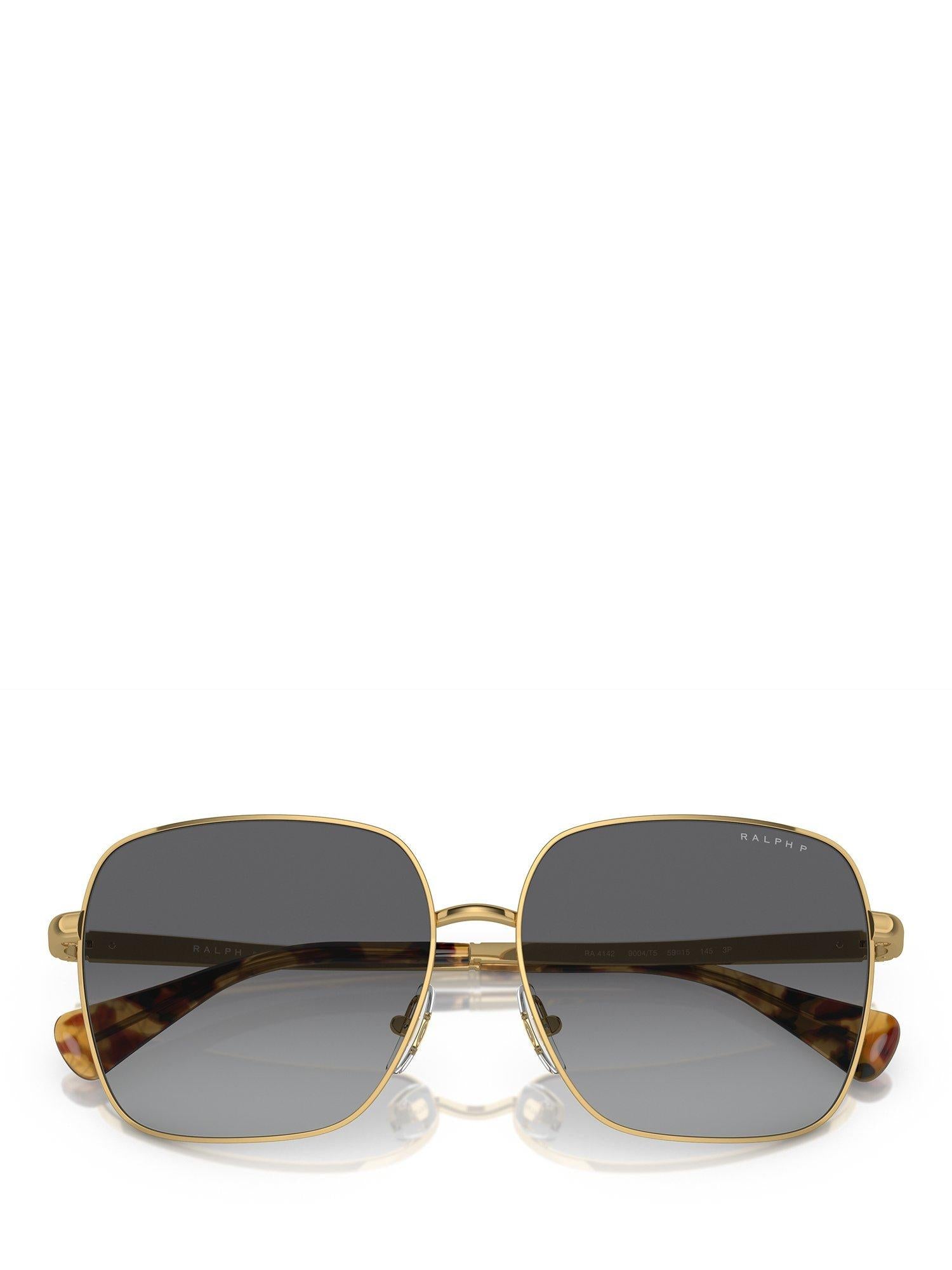 Ralph Lauren square sunglasses shiny gold metal frame - British product