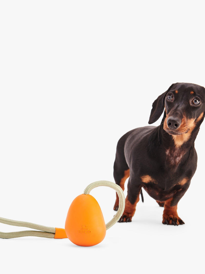Beco Pets Slinger Pebble Dog Toy 138g Orange, imported from the UK