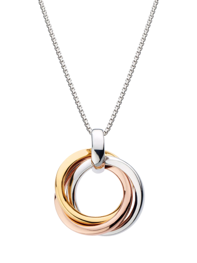 John Lewis Kit Heath Bevel Trilogy Pendant Necklace, Yellow & Rose Gold/Silver- Buy online at McGrocer